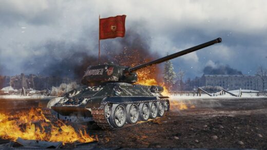 Игроки-World-of-Tanks-недовольны-дебютом-игры-в-Steam-Советский-танк-развевает-знамя-от-взрыва
